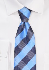 Blue Plaid Tie | Plaid Necktie in Light Blue, Royal Blue, Navy