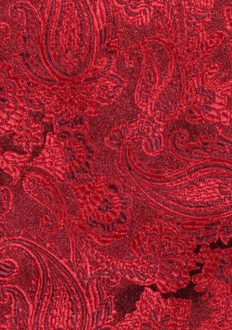 Extra Long Tie - Victorian Burgundy Paisley Necktie in XL