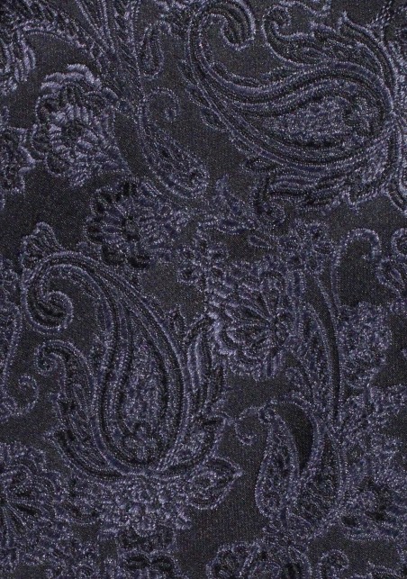 Black XL Paisley Tie - Embroidered Paisley Tie in XL in Jet Black