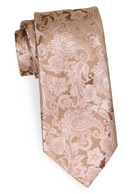 XL Tie in Gold Paisley Design