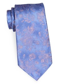Light Blue Paisley Necktie in XL Length for Tall Men
