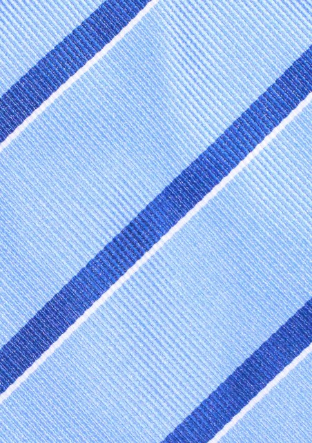 Sky Blue and Navy Repp Striped Tie in XL Length