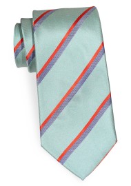 Sage and Orange Striped Tie