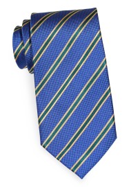 XL Length Striped Necktie | Extra Long Tie in Navy, Black, Gold Stripe
