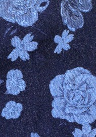 Midnight Blue Tie with Roses
