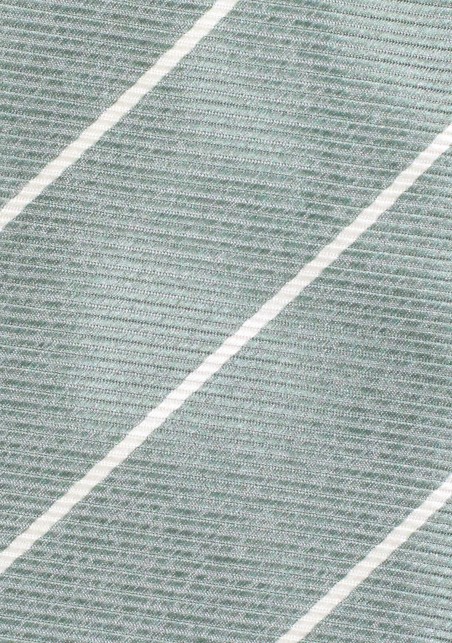 Eucalyptus Green Tie with Thin Stripes in Cream