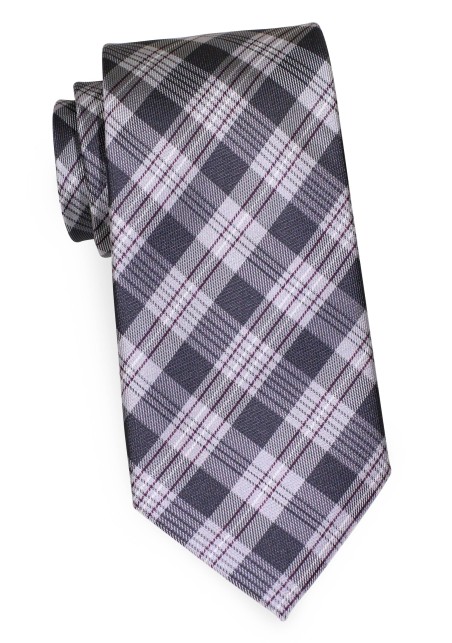 Black and Silver Checkered Tie in XXL