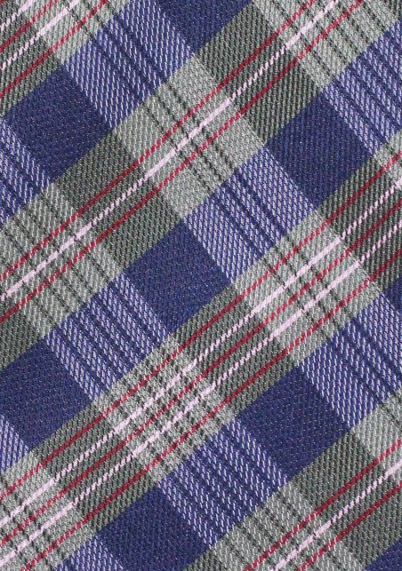 Navy and Dark Green Tie in Classic Checks