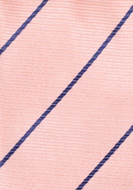 Peach and Navy Stripe Necktie in XXL