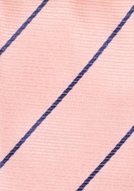 Peach and Navy Stripe Necktie in XXL