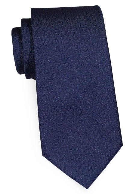 XL Midnight Navy Blue Matte Woven Tie - Extra Long Tie