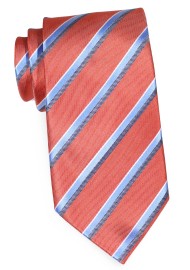 Cinnamon Extra Long Tie with Modern Light Blue Stripes