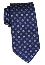 Dark Navy Blue Floral Tie in XL - Extra Long Navy Ties