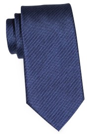 XL Denim Blue Pencil Striped Tie in Matte Finish