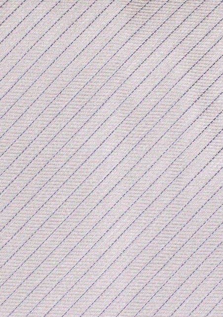 Extra Long Pencil Stripe Tie in Silver