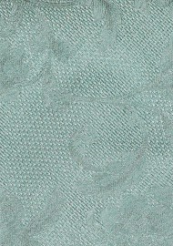 Matte Extra Long Floral Tie in Willow Green