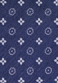 Woven Foulard Tie in Denim Blue