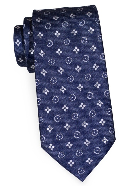 Woven Foulard Tie in Denim Blue