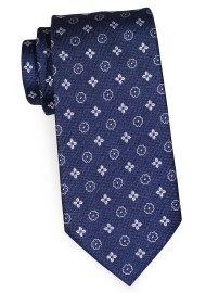 Woven Foulard Tie in Denim Blue