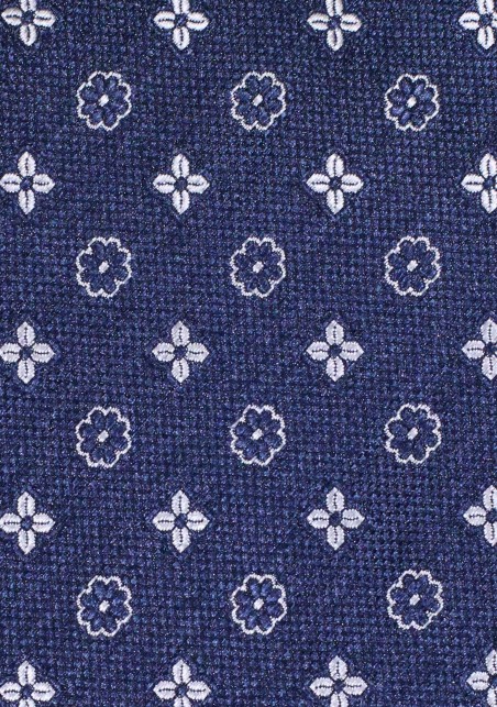 Woven Foulard Tie in Denim Blue in XL Length