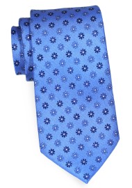 Floral Tie in XL Length in Shades of Blue