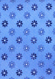 Floral Tie in XL Length in Shades of Blue