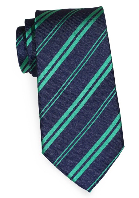 Black and Kelly Green Striped Necktie