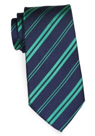 Black and Kelly Green Striped Necktie