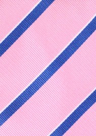 Repp Striped Necktie in Pink and Navy