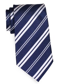Trendy Striped Tie in Classic Black and Silver