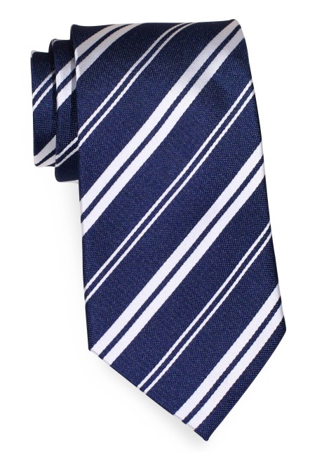 Black and Silver Striped Tie in XL Length | Extra Long Stripe Necktie