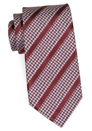 Copper XL Tie in Houndstooth Check Stripe