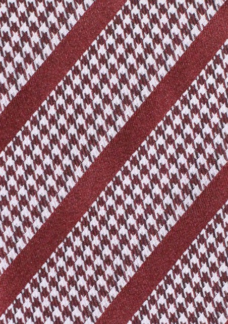 Copper XL Tie in Houndstooth Check Stripe
