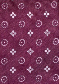 Extra Long Plum Foulard Tie