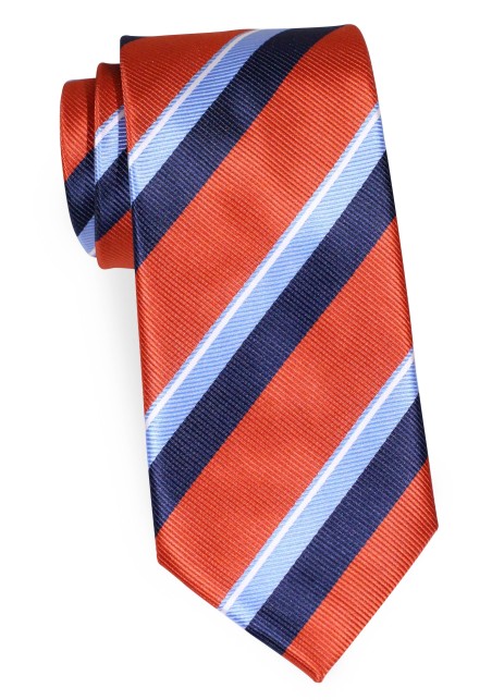 Ochre Red Regimental Striped Tie