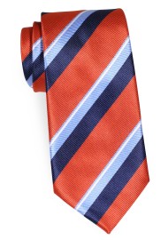 Ochre Red Regimental Striped Tie