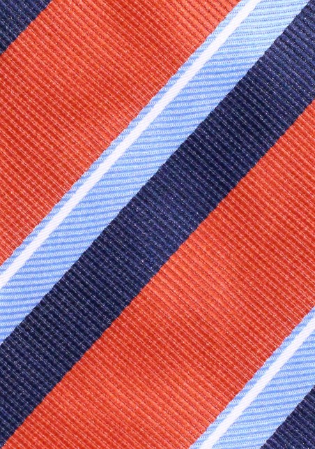 Ochre Red Regimental Striped Tie in XL Length