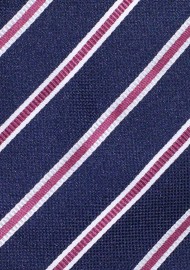 Textured Striped Tie in Dark Navy | Mens Striped Tie in Navy, Burgundy, and White