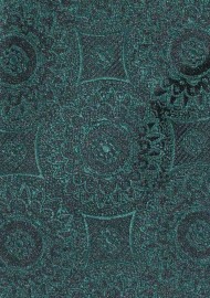 Bold Medallion Weave Necktie in Forest Green