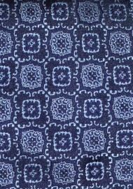 Woven Medallion Extra Long Tie in Navy and Silver