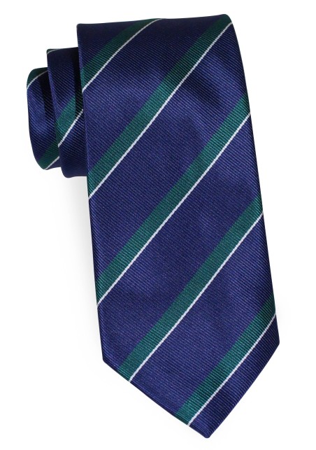Navy and Hunter Repp Tie in XL Length