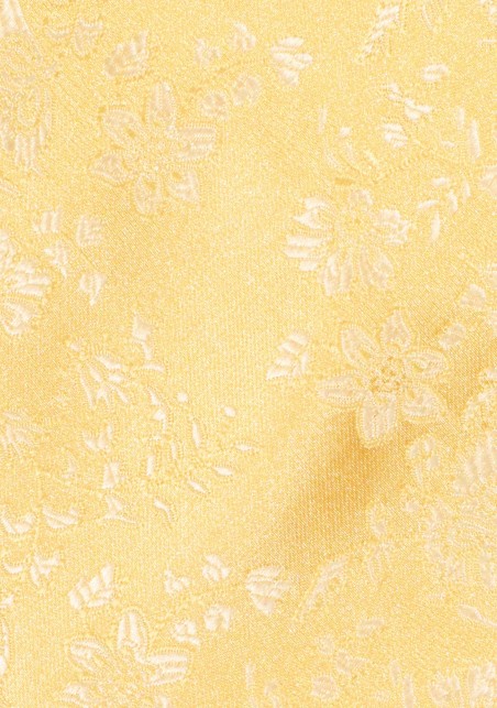 Golden Floral Tie | yellow Gold Necktie with Flowers
