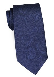 Solid Navy Floral Tie in Matte Finish