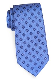 Royal Blue Tie in Matte Coarse Texture with Large Floral Pattern