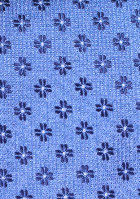 Royal Blue Tie in Matte Coarse Texture with Large Floral Pattern