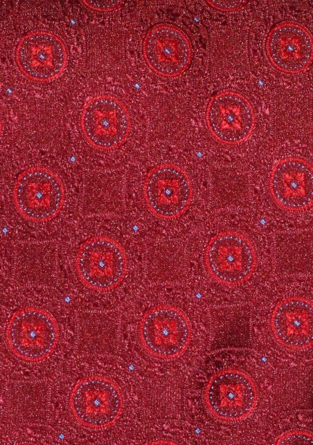 Crimson Red Medallion Necktie in XL