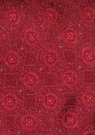 Crimson Red Medallion Necktie in XL