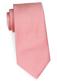 Peach and Terracotta Orange XL Length Necktie with Textured Weave