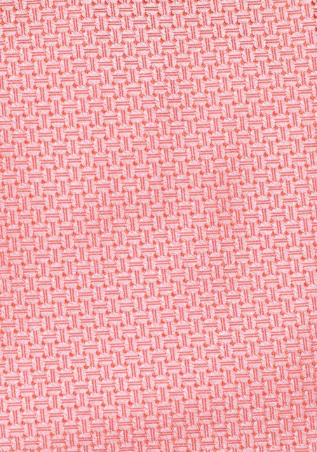 Peach and Terracotta Orange XL Length Necktie with Textured Weave