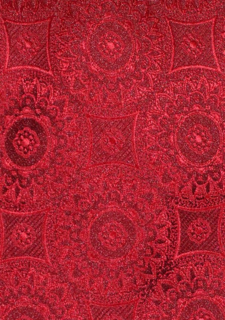 Cherry Red XL Tie with Large Medallions
